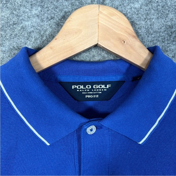 POLO Golf Ralph Lauren Top Size Large Mens Blue Long Sleeve Collared Pima Cotton - Picture 9 of 12